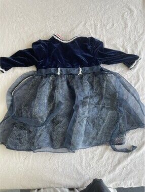 Vintage Baby Togs Blue Velvet Top Dress Girls Size 2T